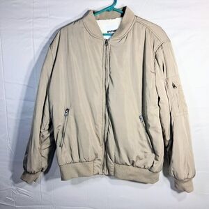 RSQ Men's Medium Xtra Clean Tan Sherpa Lightweight Bombers Jacket Like New